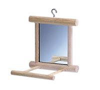 Nobby Miroir avec Perchoir en Bois pour Oiseau 10 x 10 cm
