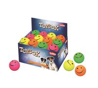 Nobby Moosgummi Smiley Balles assorties 7,2 cm; Affichage 24 pcs.
