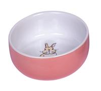 Nobby Nager Bol en céramique "Rabbit" couleur saumon/blanc Ø 11cm x 4,5cm