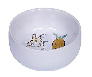 Nobby Nager Carrot Plus Gamelle en céramique Blanc Ø 11 cm x 4,5 cm 300 ML