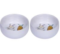 Nobby Nager Carrot Plus Gamelle en céramique Blanc Ø 11 cm x 4,5 cm 300 ML (Lot de 2)