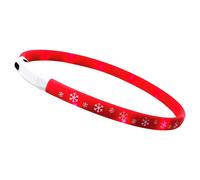Nobby Noël Ruban LED Flocon Rouge 65 cm Chien Visibilité Batterie USB Nuit