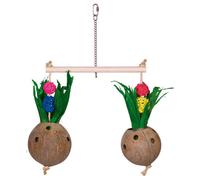 Nobby Noix de Coco avec perchoir et Feuilles de maïs