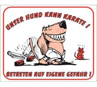 Nobby panneau d'avertissement "Notre chien peut faire du karaté" 250 x 200 mm