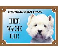 Nobby Panneau d'avertissement West Highland Terrier Jaune 12 x 3,5 cm