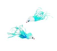 Nobby Peluche Souris avec Plumes, avec Catnip 2 pcs, 5 cm