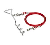 Nobby Piquet D'Ancrage Avec 4,5 M De Corde Pour Chiens, Chromé, 40 Cm X 8 Mm