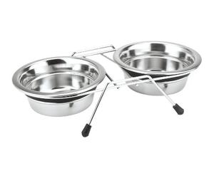 Nobby Silent Diner Double Gamelle en Acier Inoxydable pour Chien 2 x 16,5 cm 0,7 L