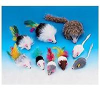 Nobby Souris avec Cheveux Courts en Peluche pour Chat 4 Pièces 5 cm