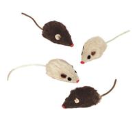 Nobby Souris en peluche avec hochet 4 pcs, 5 cm