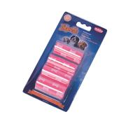 Nobby TidyUp sacs à crottes avec impression d'os 4 rouleaux de 15 sacs fuchsia