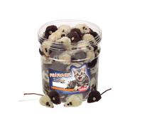 Nobby Toy Box chat boîte 144 pcs. 5 cm souris en peluche. brun et beige