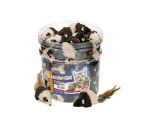 Nobby Toy Box Chat Peluche souris. marron-beige boîte 64 pièces. 7 cm