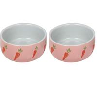 Nobby Wortel Bol en céramique pour rongeurs Rose Ø 11 x 4,5 cm 0,3 l (Lot de 2)