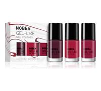 NOBEA Day-to-Day 3-Piece Gel-like Nail Polish set kit de vernis à ongles Sangria red
