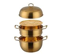 NobesOnbet Cuiseur vapeur en acier inoxydable de 26 cm, marmite à vapeur pour soupe domestique, grande capacité à double paroi avec double couche,A