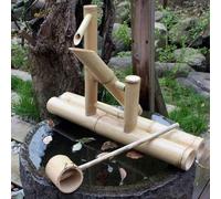 NobesOnbet Fontaine d'eau de Jardin Zen Japonais avec décoration en Bambou, Comprenant Une balançoire à Eau, Une Pompe à Eau et Une Fontaine Zen Feng Shui extérieure. [Niveau d'énergie A]