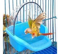 Nobgum Boîte de Bain pour Oiseaux à Suspendre - Jouet pour Perruche - Baignoire pour Perroquet - Baignoire d'eau - Support de Nourriture pour Oiseaux - Accessoire pour Cage - Petits Oiseaux