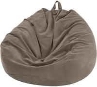 Nobildonna Housse de pouf de 0,9 m (sans remplissage) - Grande housse de pouf de rangement pour animaux en peluche lavable en velours côtelé de qualité supérieure pour adultes, enfants, gris chaud