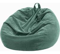 Nobildonna Housse de pouf de 0,9 m (sans remplissage) - Grande housse de pouf de rangement pour animaux en peluche lavable en velours côtelé de qualité supérieure pour adultes, enfants, vert