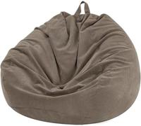Nobildonna Housse de Pouf de 0,9 m (sans Remplissage) - Grande Housse de Pouf de Rangement pour Animaux en Peluche Lavable en Velours côtelé de qualité supérieure pour Adultes, Enfants, Gris Chaud