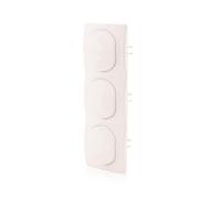 Nobilis Lot de 3 cadres ABS 80 x 222 mm vertical & 3 interrupteurs marche/arrêt 10AX 250 V Blanc Ø 60 mm
