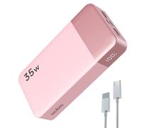 Nobis Power Bank, 20000mAh Chargeur Portable, 35W USB C in & Out Charge Rapide, Batterie Externe 4 Ports avec Affichage numérique LED, Compatible avec MacBook, Phone 15 14 13 Pro S23 (Rose)