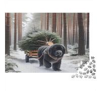 Noble Chien tirant Chariot Puzzle 1000 Pièces Adulte Famille Décoration Murale Activité D’intérieur Développement Cognitif Papier Haute Qualité 38x26cm/1000pcs