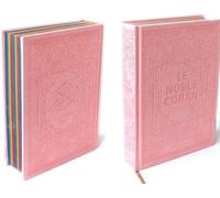 Noble Coran avec Pages Arc-en-Ciel (Rainbow) - Bilingue (Fr/Ar) - Couverture Daim Rose Clair