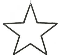 Noble décoration de Noël Étoile noire pendentif avec paillettes 17,5cm 9er Set