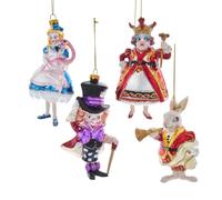 Noble Gems NB1598 5 55 po Kurt Adler Alice au pays des merveilles Ensemble de d corations - 4 pi ces