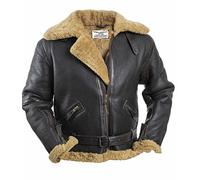 Noble House Blouson d'aviateur modèle RAF en véritable Peau lainée Marron