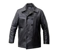 Noble House Homme Caban marin en cuir dite Pea Coat U.S. Navy (XL)