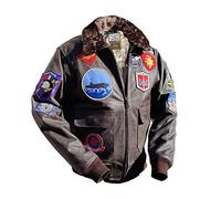 Noble House Top Gun Mavericks, Blouson d'aviateur en Cuir de Taureau(3XL)