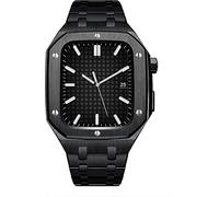 NOBLE METAL WATCH Band + Watch Case ， pour bande 44 mm 45 mm Bracelet en acier inoxydable ， pour la série Iwatch 8 7 6 SE 5 4
