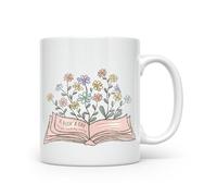 Noble & Page Mug pour amateur de livres - Un livre par jour - Gamme de tasses à café imprimées à la main pour tous ceux qui aiment lire - Belle tasse imprimée brillante