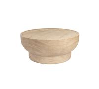 NOBLE - Table basse ronde en béton finition travertin D80 Beige