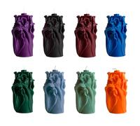 NobleBox Lot de 4 bougies en cire d'abeille, faites à la main, décoratives, idée cadeau, 205 g, motif (Wavy Forest Whisper)