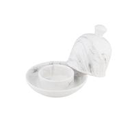 NOBLECRAFT Beurrier en Céramique - Boite a Beurre pour Frigo avec Poignée du Couvercle - Grande Beurrier en Marbre Lavable au Lave-Vaisselle Pour la Cuisine et le Stockage