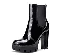 NobleOnly Femme Plateforme Chelsea Boots Cheville Bloc Talon 12CM High Heels Bottes