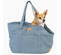 NoblePup Sac à main confortable en peluche pour petits chiens - Sac de transport pour chien avec clip de harnais sécurisé, sac fourre-tout pour petits chiens et chiots - Bleu clair