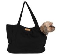 NoblePup Sac de transport en velours côtelé pour chien - Sac de transport léger en coton doux avec clip de sécurité - Sac de transport respirant pour petits chiens et chiots (noir)
