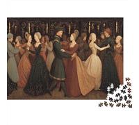 Nobles Danseurs Renaissance |Arrière-Plan européen médiéval| Puzzles Amusants en Famille 1000pcs (75x50cm) Adultes