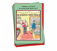 NobleWorks - 12 cartes de vœux de Noël hilarantes - Cartes de vœux amusantes en boîte, humour de vacances pour adultes (1 design, 12 cartes) - Famille désinfectante B5780