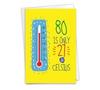 NobleWorks 80 in Celsius - Carte d'anniversaire avec enveloppe (11,6 x 17,9 cm) - C9351MBG