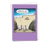 NobleWorks - Funny New Home Greeting Card with 5 x 7 Inch Envelope (1 Card) Housewarming Dream Beach House C2422NHG
