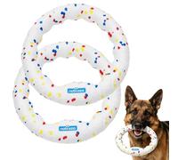 Nobleza 2 Pcs Frisbee pour Chien, Disque Volant Résistant aux Morsures avec Poignée de Traction, Jouet Interactif pour Grand Chien et Chiot, Jeu de Rapport Extérieur et Entraînement Eau, Φ23cm