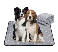 Nobleza 2 Pcs Tapis pour Chiot Lavable, 120 x 90 cm Ultra Absorbant Anti-Fuite Tapis educateur Chien, Tapis de Dressage Réutilisable Antidérapant pour Chiots, Chiens âgés ou Incontinents, Gris