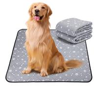 Nobleza 2 Pcs Tapis pour Chiot Lavable, 150 x 120 cm Ultra Absorbant Anti-Fuite Tapis educateur Chien, Tapis de Dressage Réutilisable Antidérapant pour Chiots, Chiens âgés ou Incontinents, Gris