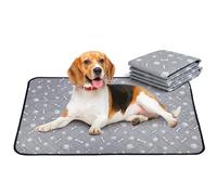 Nobleza 2 Pcs Tapis pour Chiot Lavable, 90 x 60 cm Ultra Absorbant Anti-Fuite Tapis educateur Chien, Tapis de Dressage Réutilisable Antidérapant pour Chiots, Chiens âgés ou Incontinents, Gris